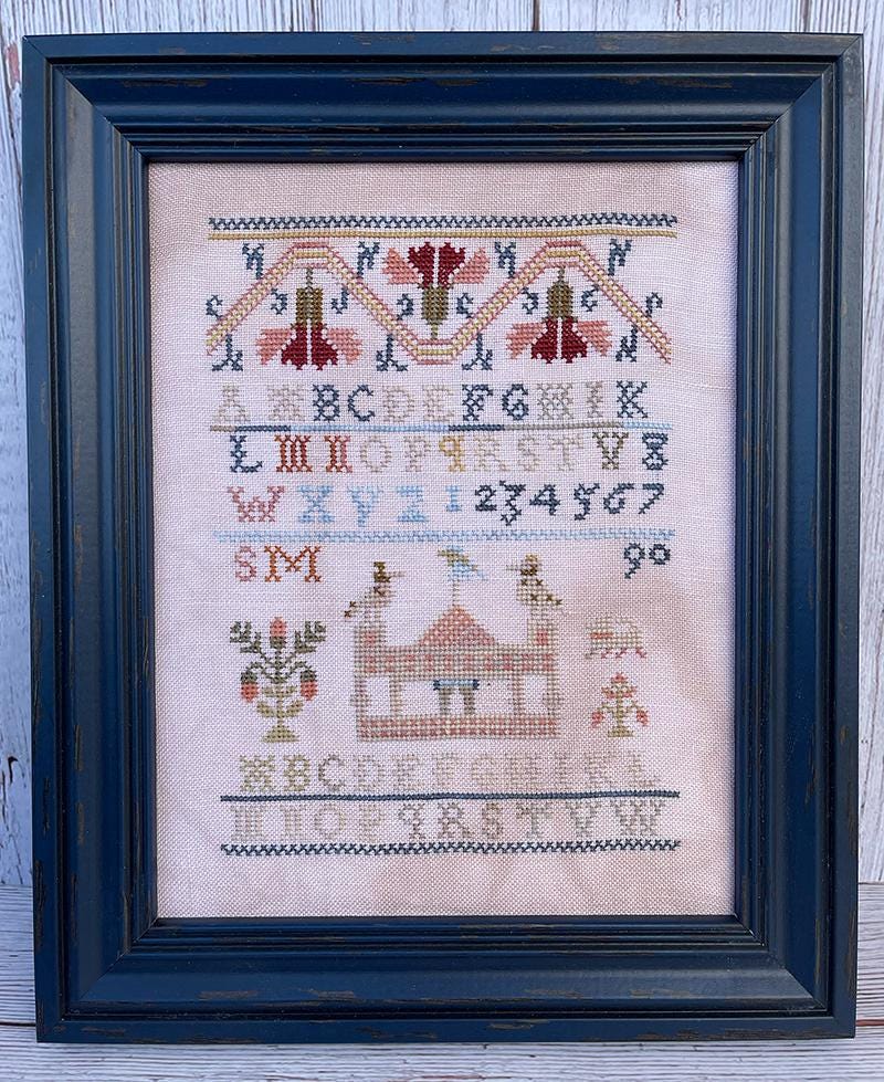 Jan Hicks - Birds on the Temple - Antique Sampler Reproduction